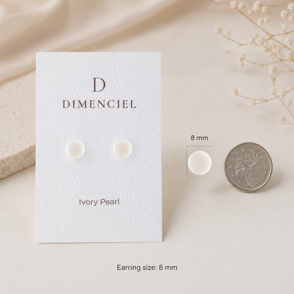 The Micro Orb in Ivory Pearl | Circle Ear Stud
