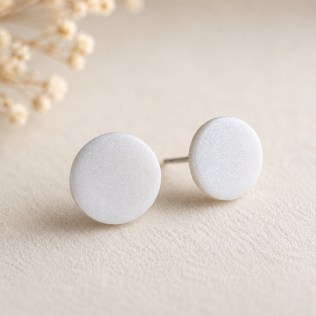 The Micro Orb in Ivory Pearl | Circle Ear Stud