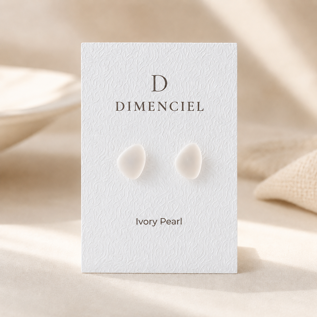 The Micro Pebble in Ivory Pearl | Pebble Ear Stud