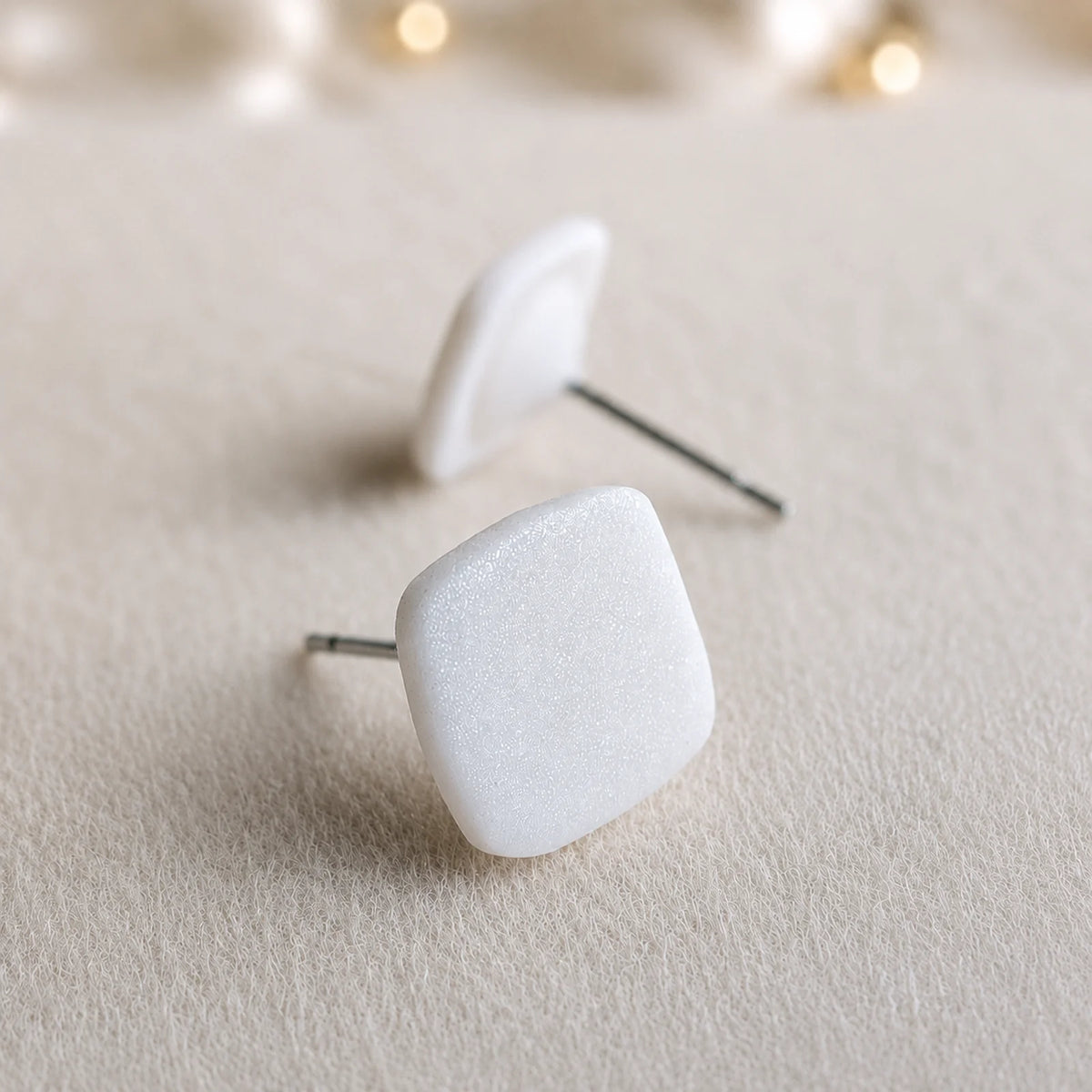 The Organic Cube Trio | Minimalist Square Ear Studs