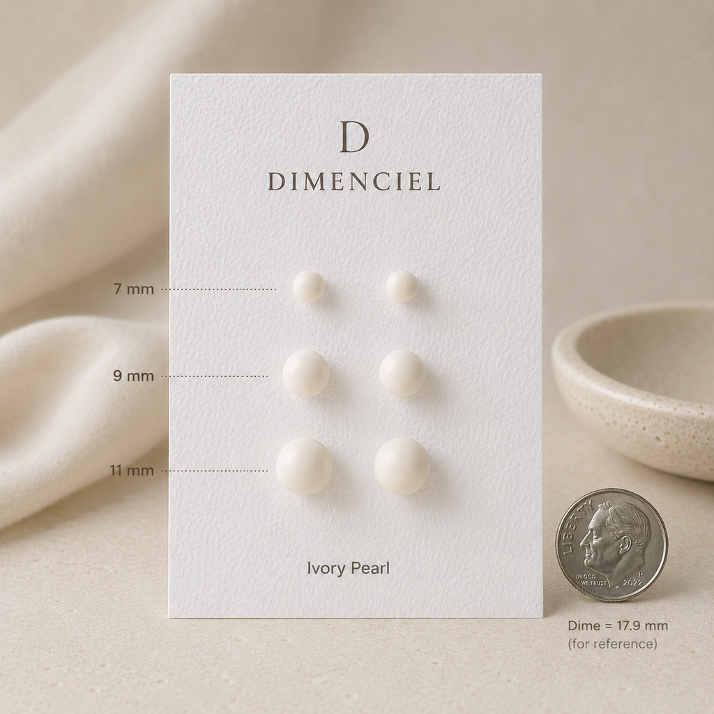 The Micro Dome in Ivory Pearl | Half Sphere Ear Stud