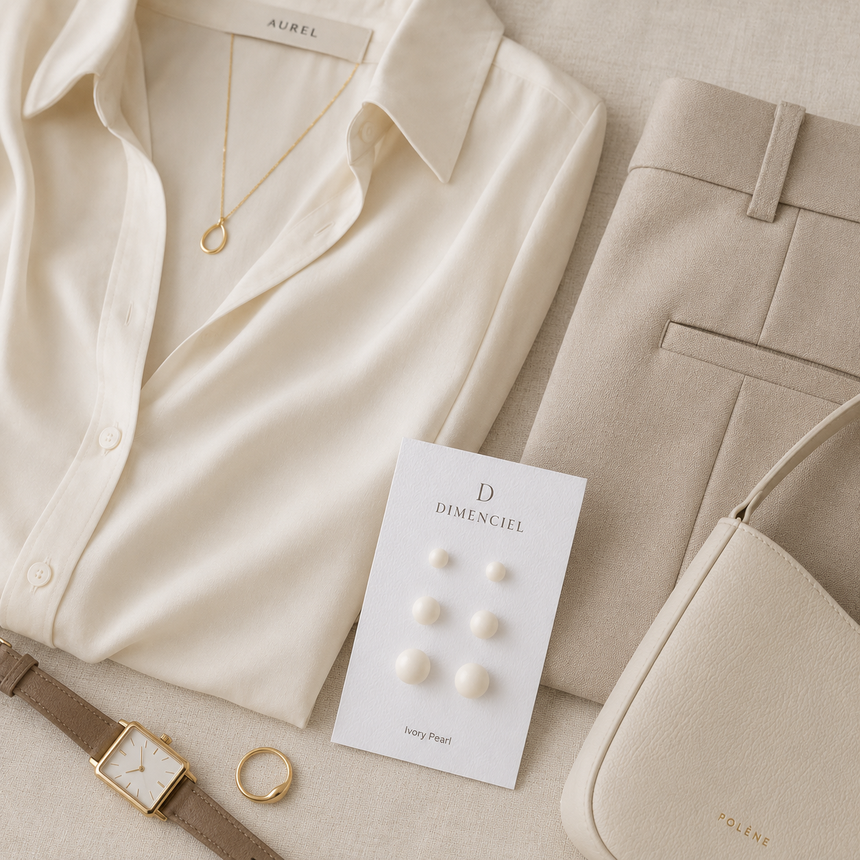 The Micro Dome in Ivory Pearl | Half Sphere Ear Stud