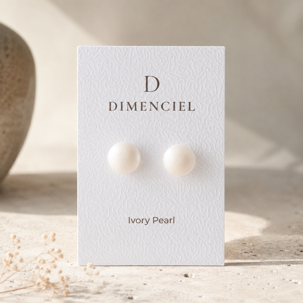 The Micro Dome in Ivory Pearl | Half Sphere Ear Stud