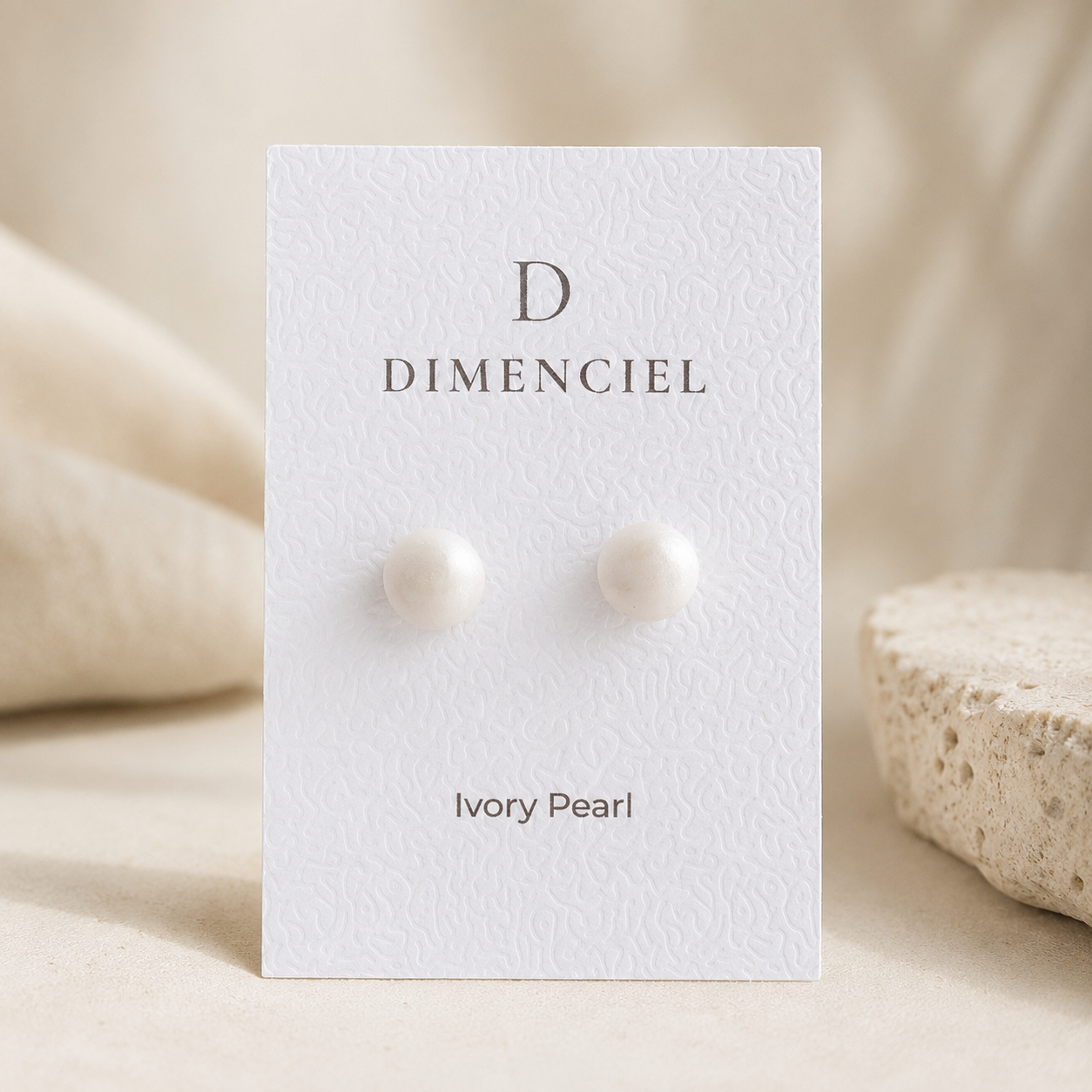 The Micro Dome in Ivory Pearl | Half Sphere Ear Stud