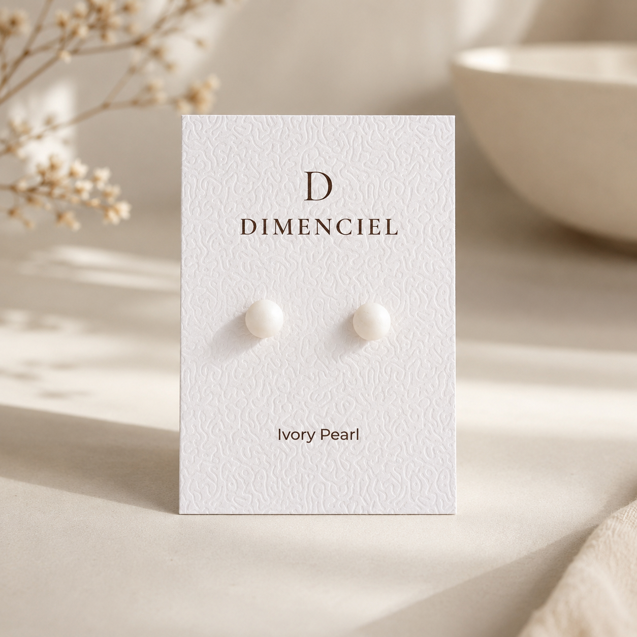 The Micro Dome in Ivory Pearl | Half Sphere Ear Stud