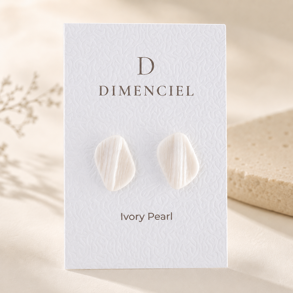 The Organic Pebble in Ivory Pearl | Pebble Ear Stud