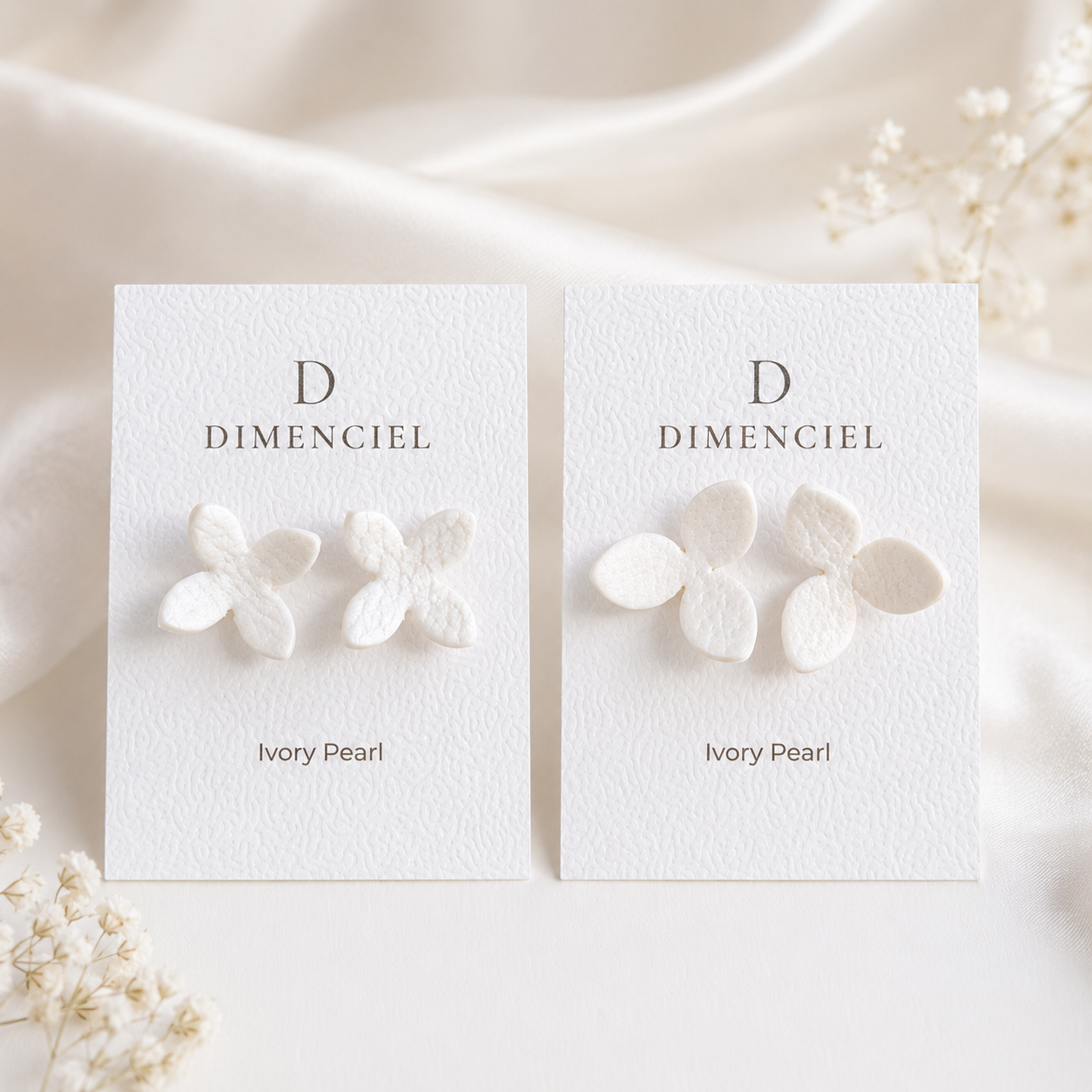 Ivory Pearl Lilac Ear Studs Set