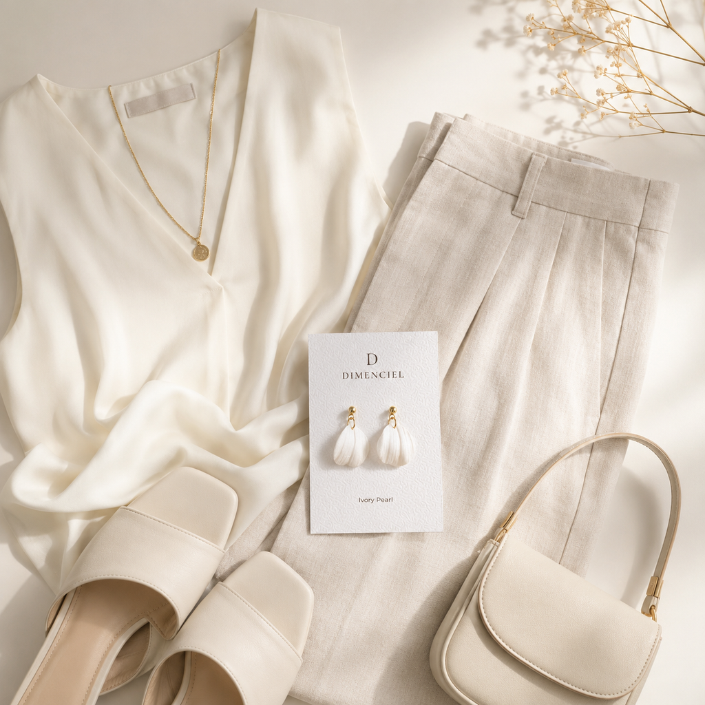 The Callista Drop in Ivory Pearl | Petal Drop Earrings