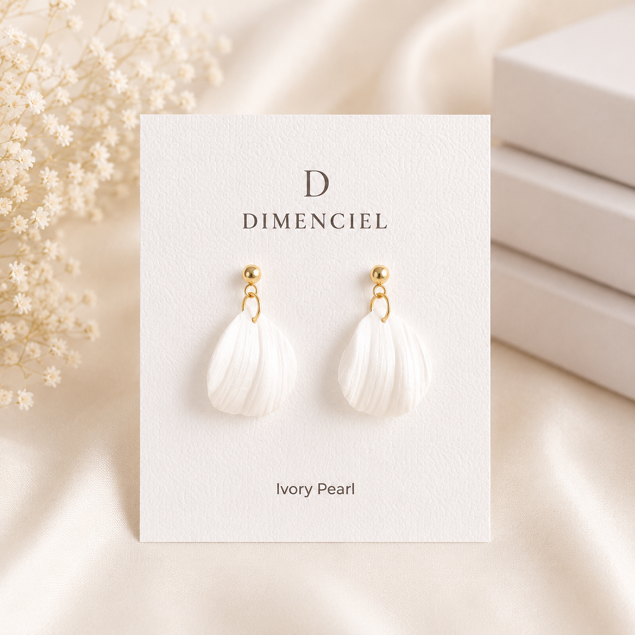 Ivory Pearl Petal Drop Earrings