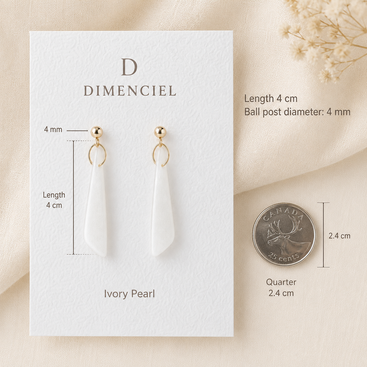 The Tapered Drop in Ivory Pearl | Drop Earrings