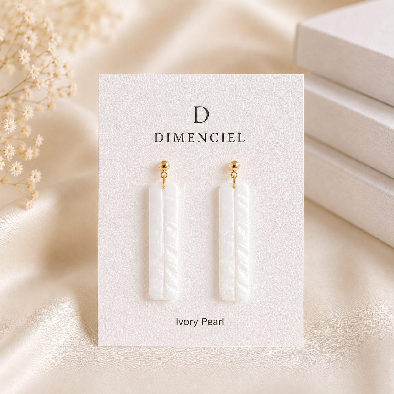 Ivory Pearl Leaf Drop Earrings