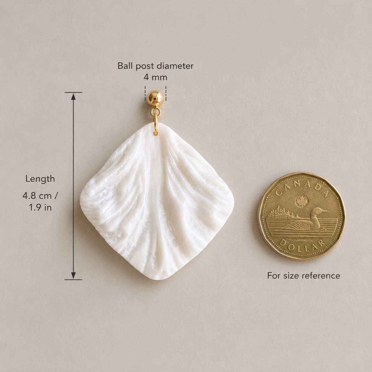 The Palazzo Statement in Ivory Pearl | White Large Square Petal Earrings