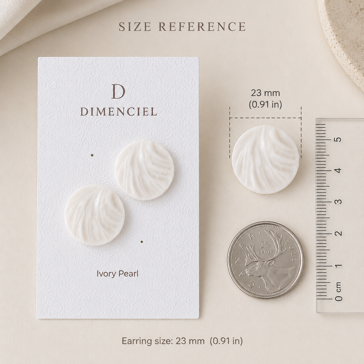 The Swirl Orb in Ivory Pearl | Circle Ear Stud