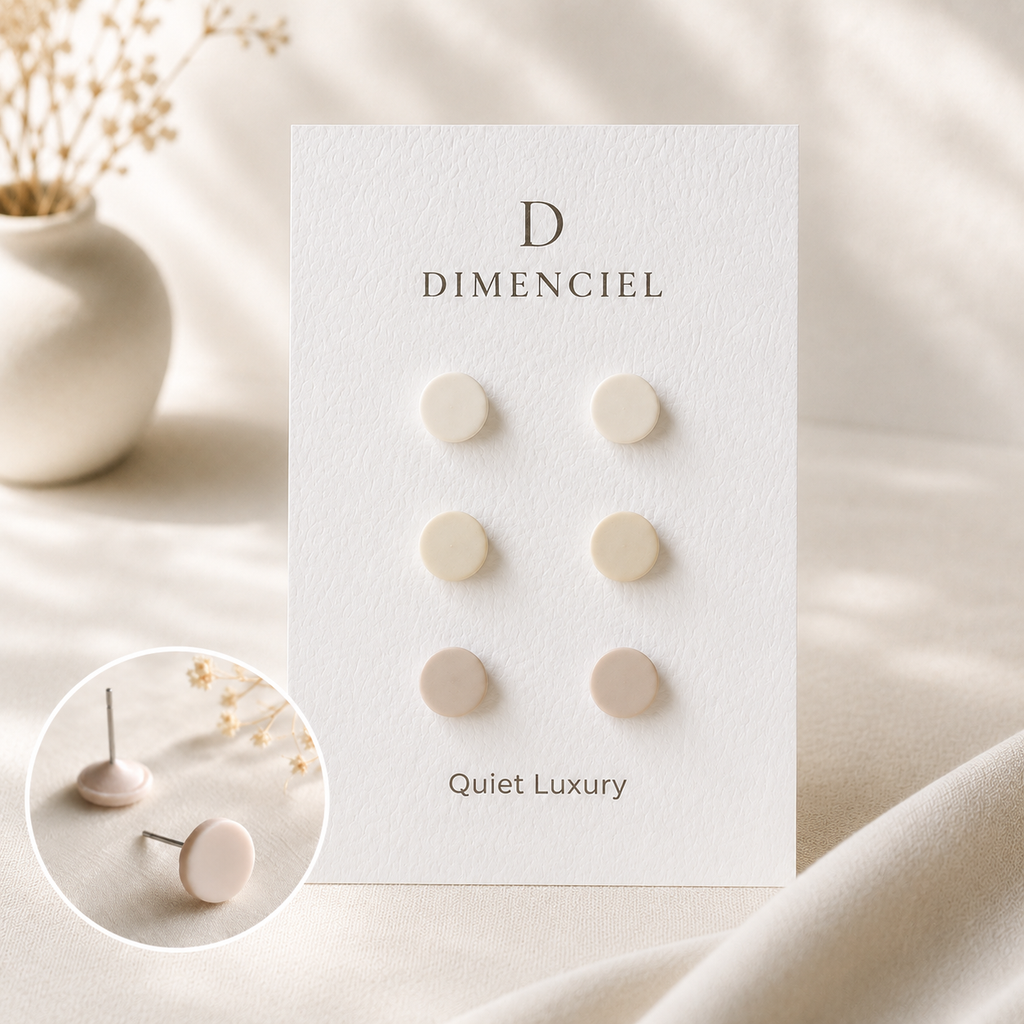 The Micro Orb Trio in Quiet Luxury | Circle Ear Studs Set