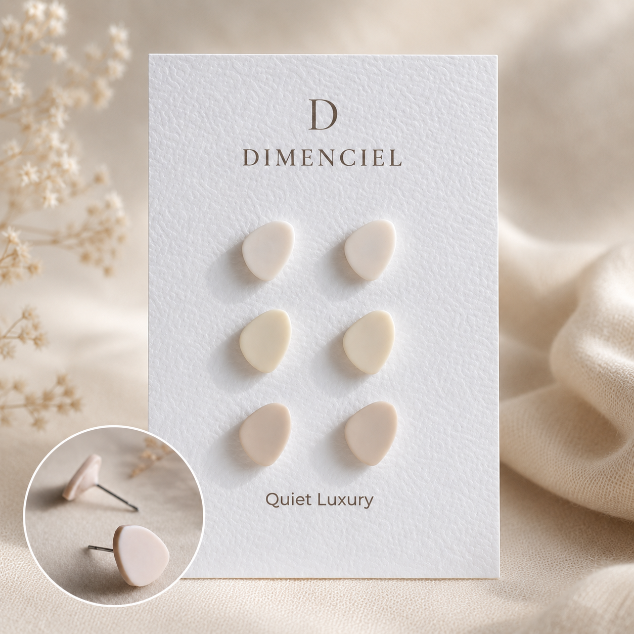 The Micro Pebble Trio in Quiet Luxury | Pebble Ear Studs Set