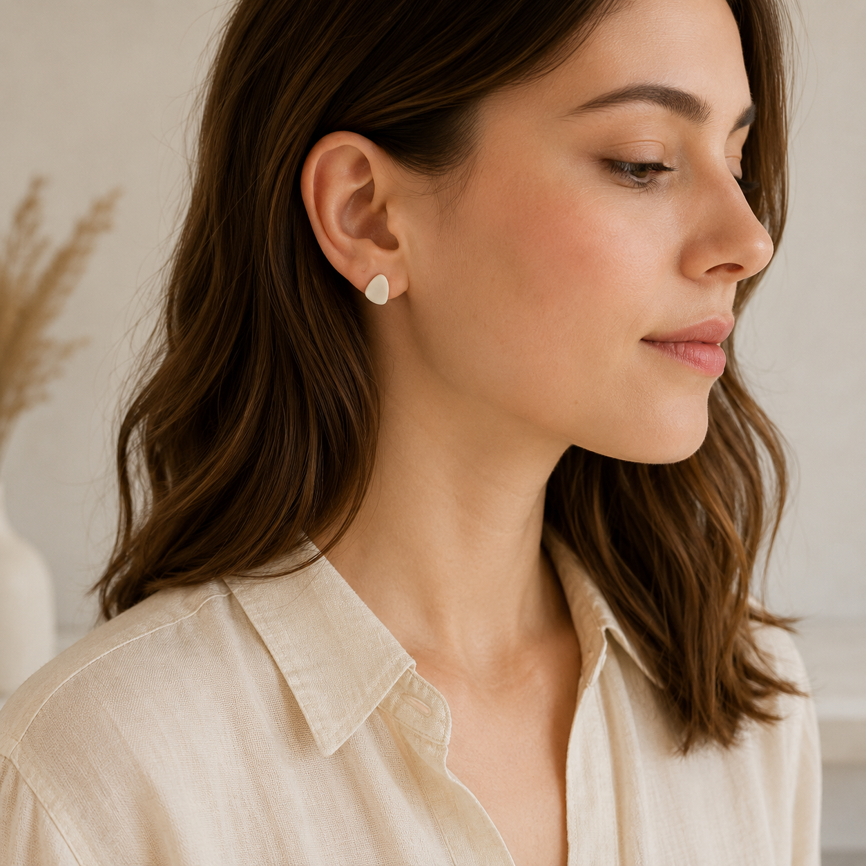 The Pebble & Petal Edit in Quiet Luxury | Bundle — Pebble Studs Set & Petal Drop Earrings