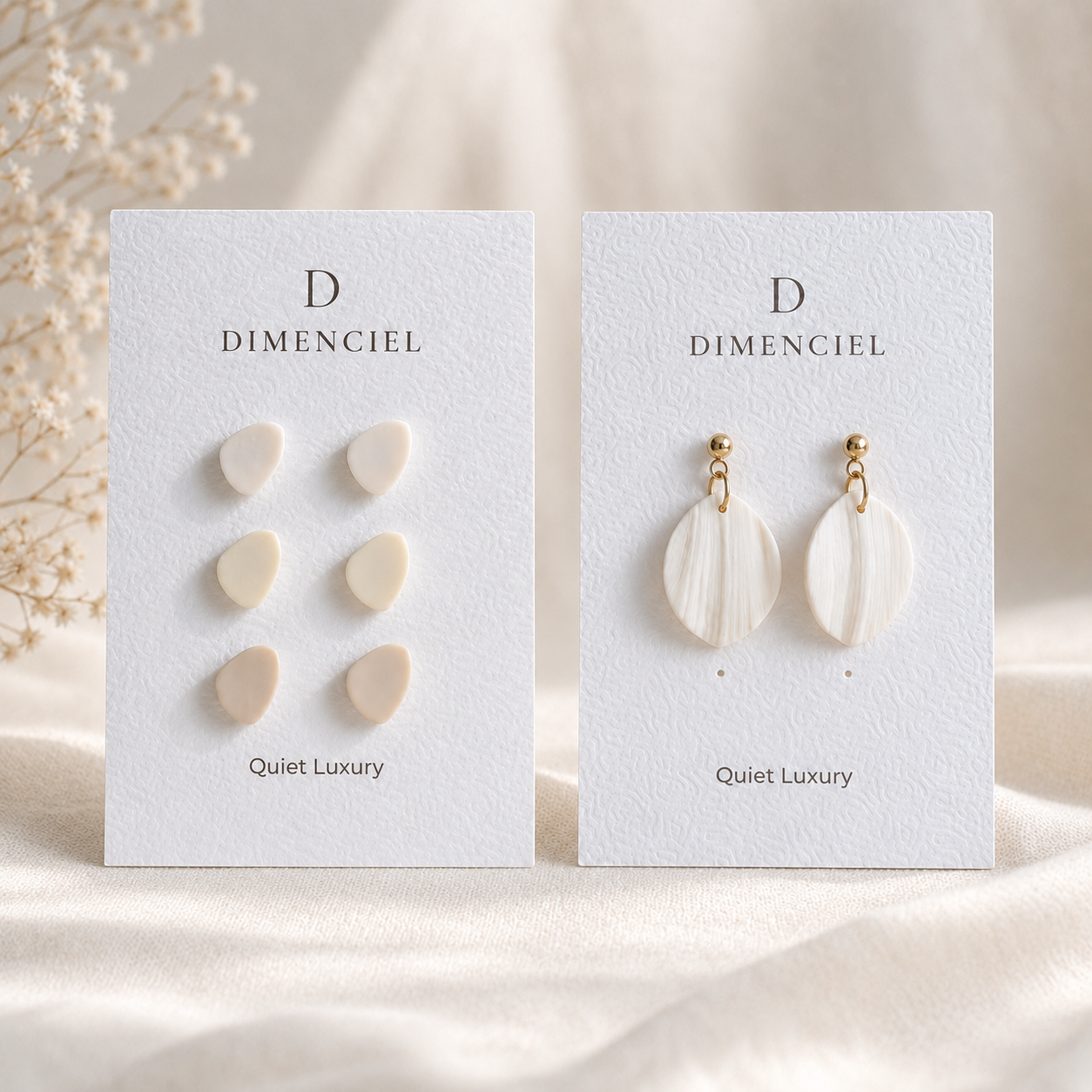 The Pebble & Petal Edit in Quiet Luxury | Bundle — Pebble Studs Set & Petal Drop Earrings