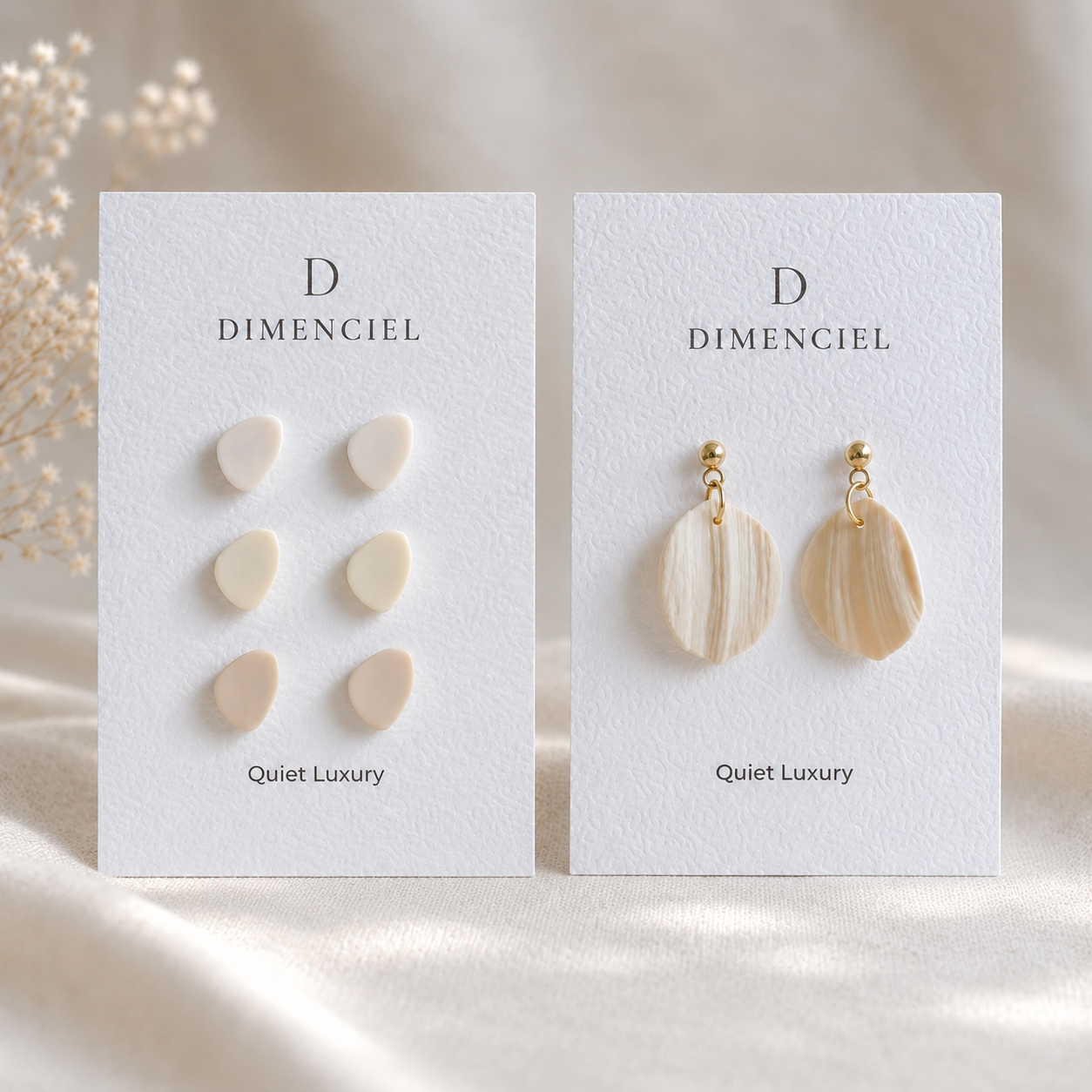 The Pebble & Petal Edit in Quiet Luxury | Bundle — Pebble Studs Set & Petal Drop Earrings