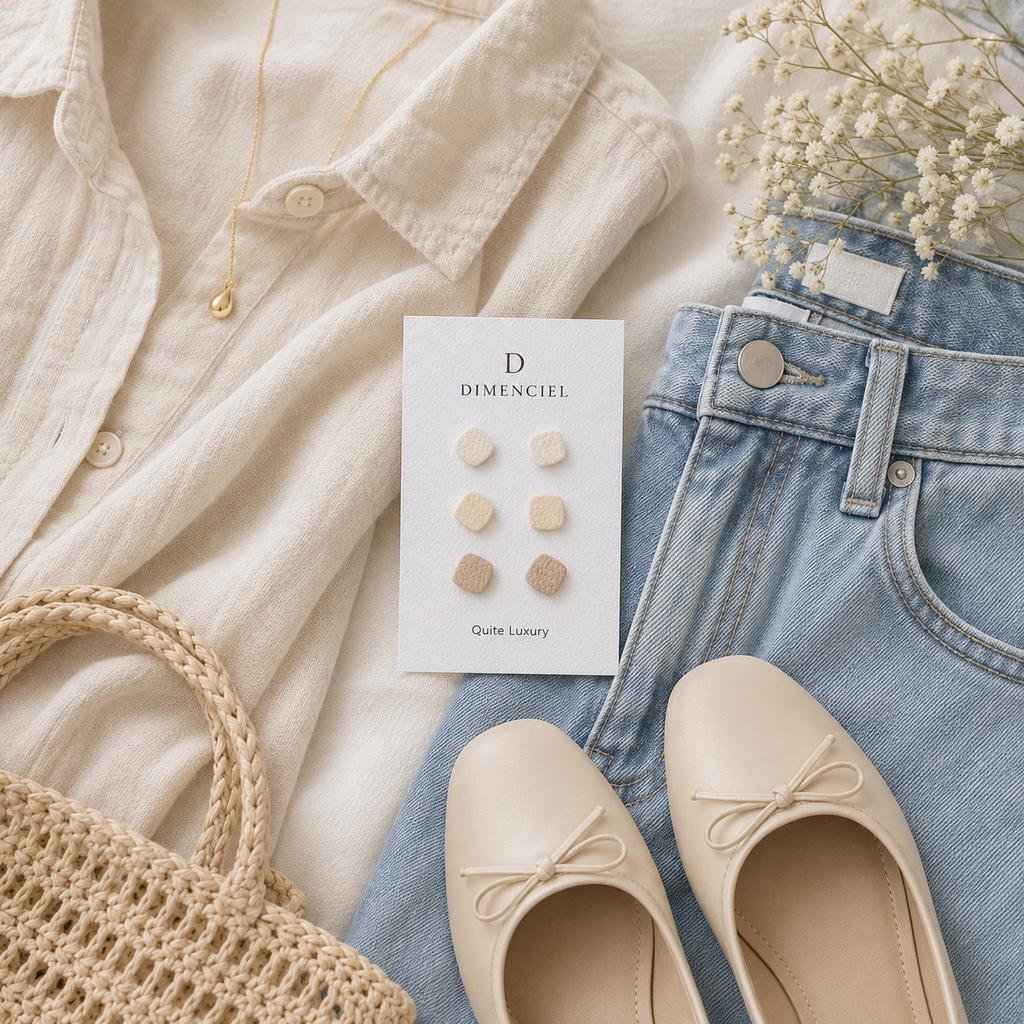 Quiet Luxury Square Ear Studs Set