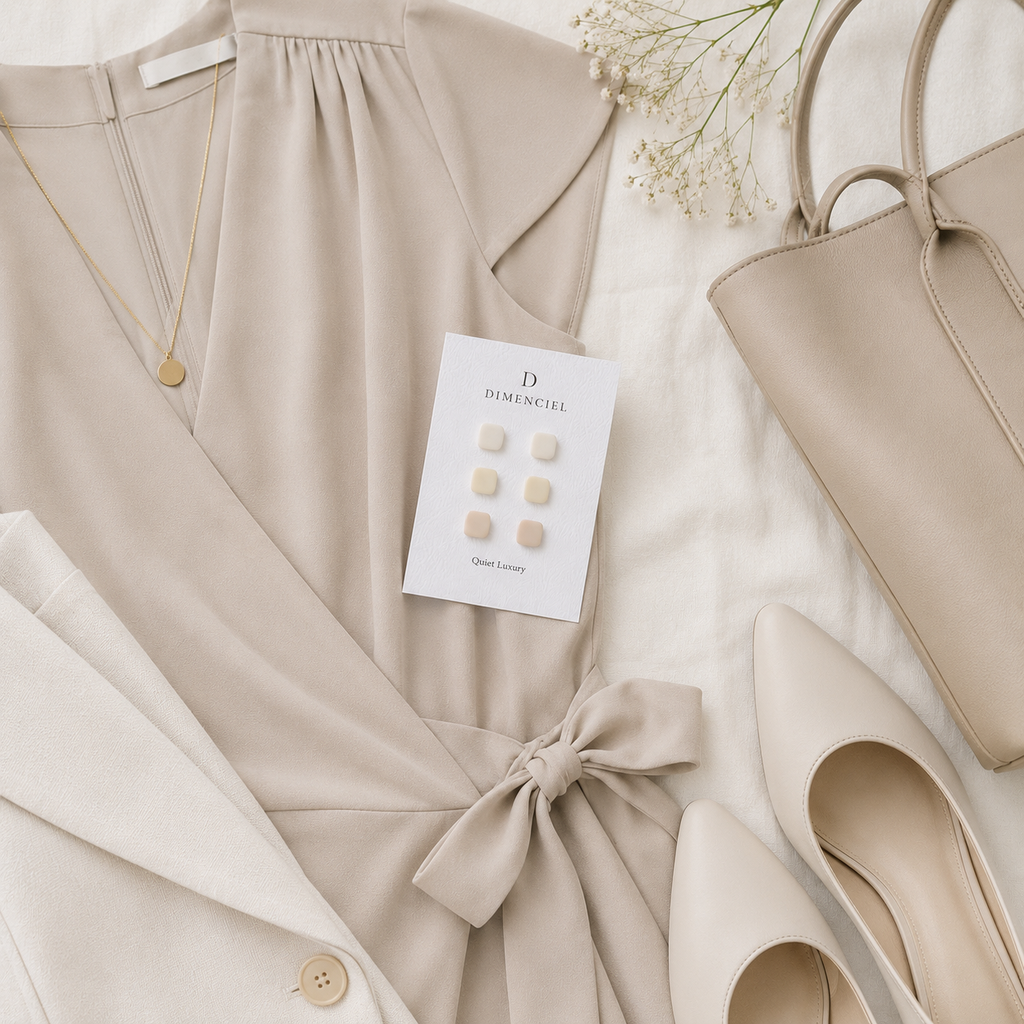 The Micro Cube Trio in Quiet Luxury | Square Ear Studs Set