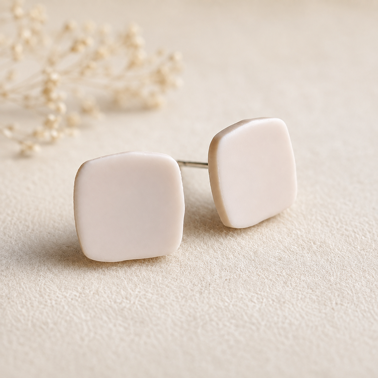 The Micro Cube Trio in Quiet Luxury | Square Ear Studs Set
