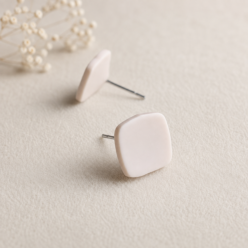 The Micro Cube Trio in Quiet Luxury | Square Ear Studs Set