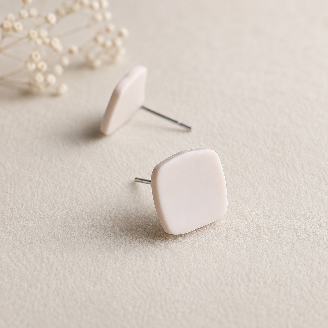 The Micro Cube Trio in Quiet Luxury | Square Ear Studs Set