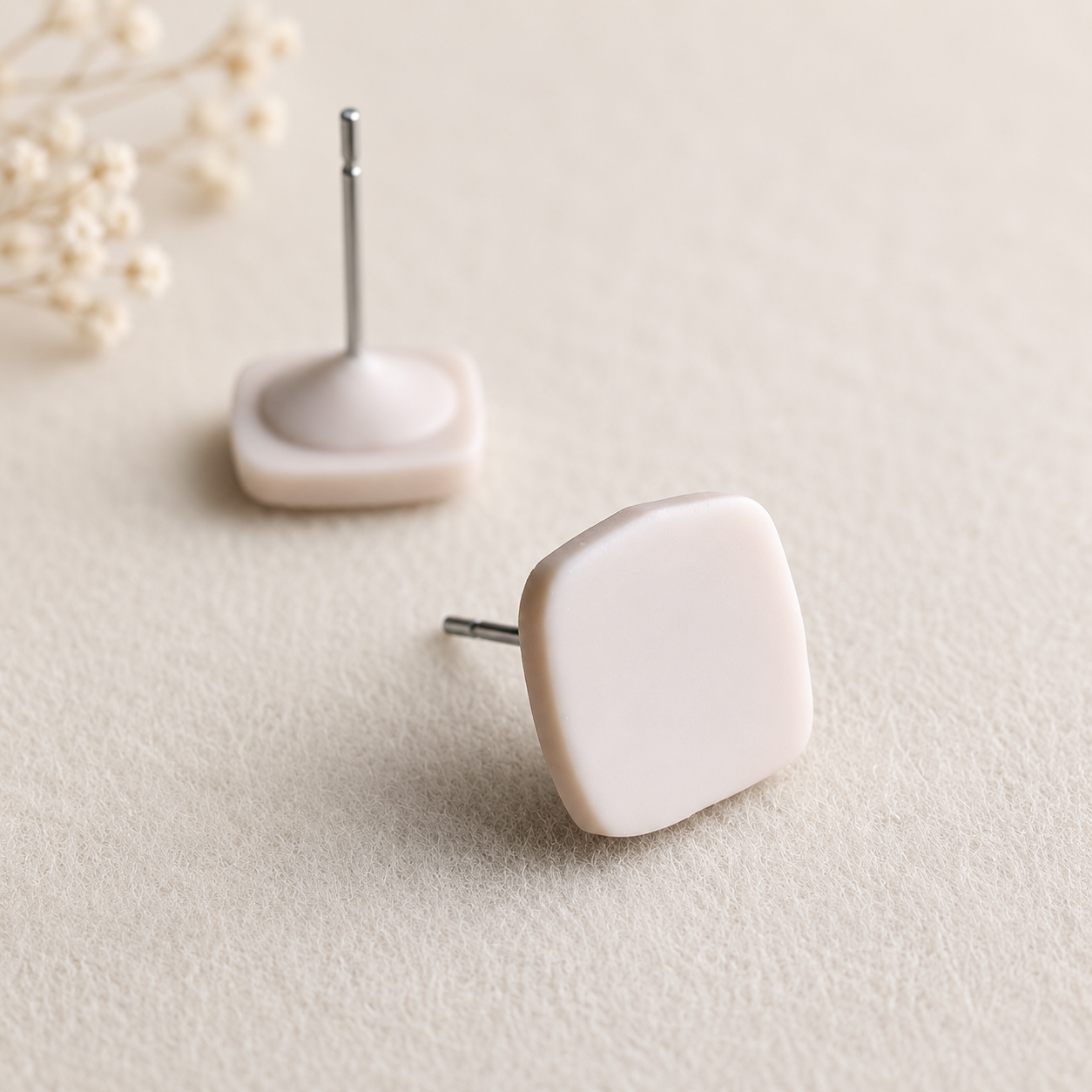 The Micro Cube Trio in Quiet Luxury | Square Ear Studs Set