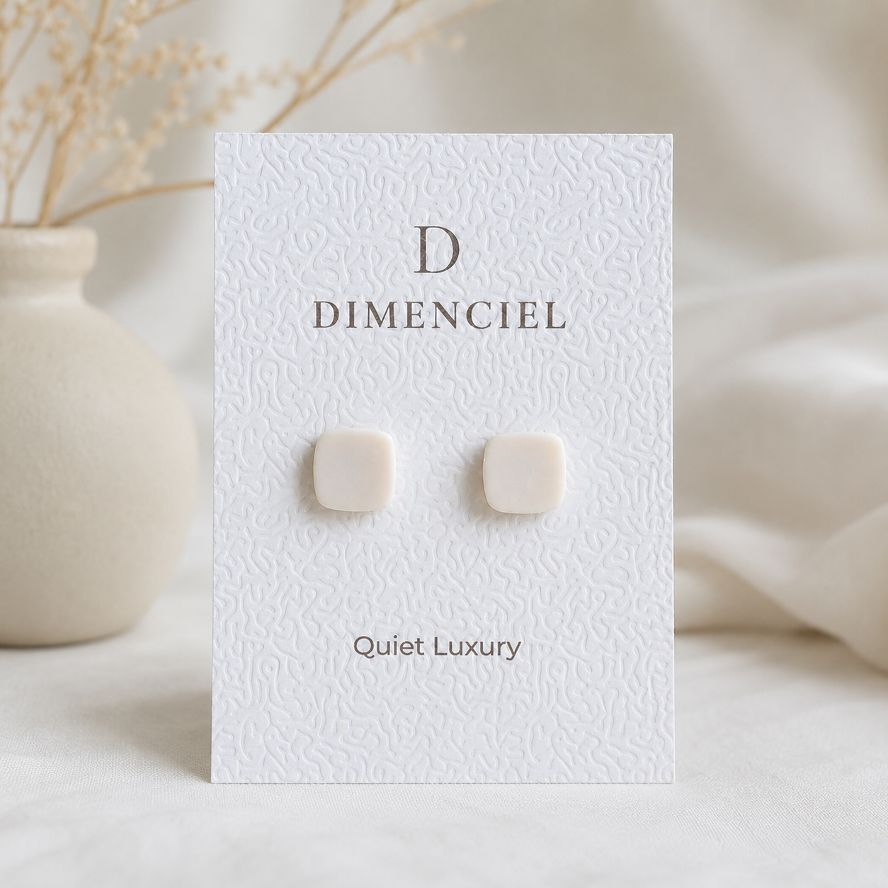 The Micro Cube Trio in Quiet Luxury | Square Ear Studs Set