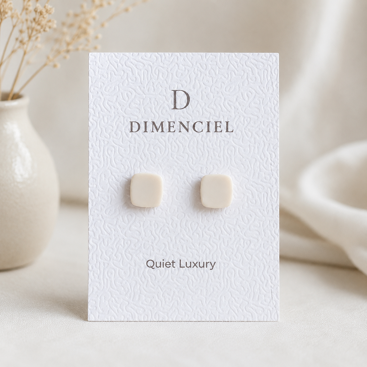 The Micro Cube Trio in Quiet Luxury | Square Ear Studs Set