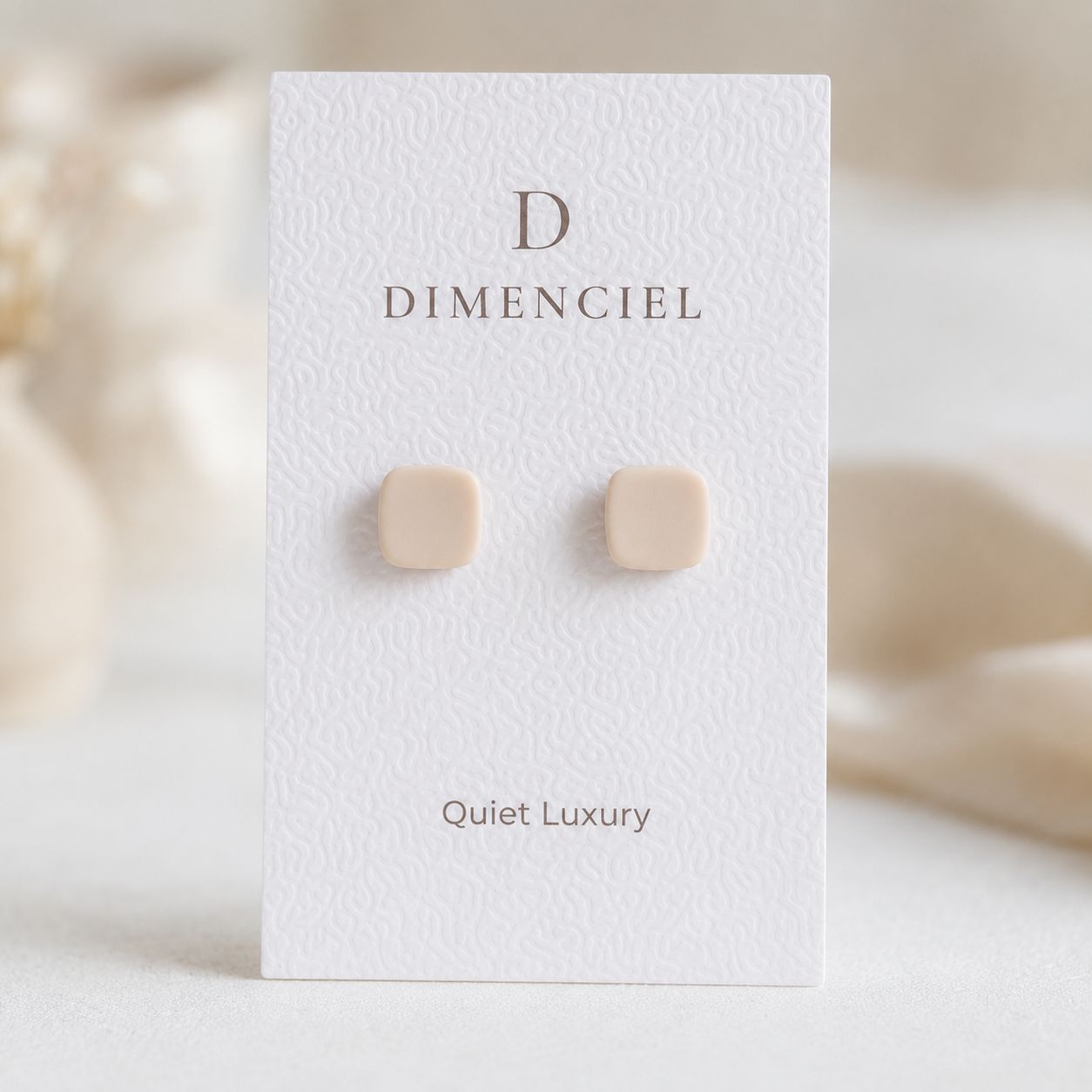 The Micro Cube Trio in Quiet Luxury | Square Ear Studs Set