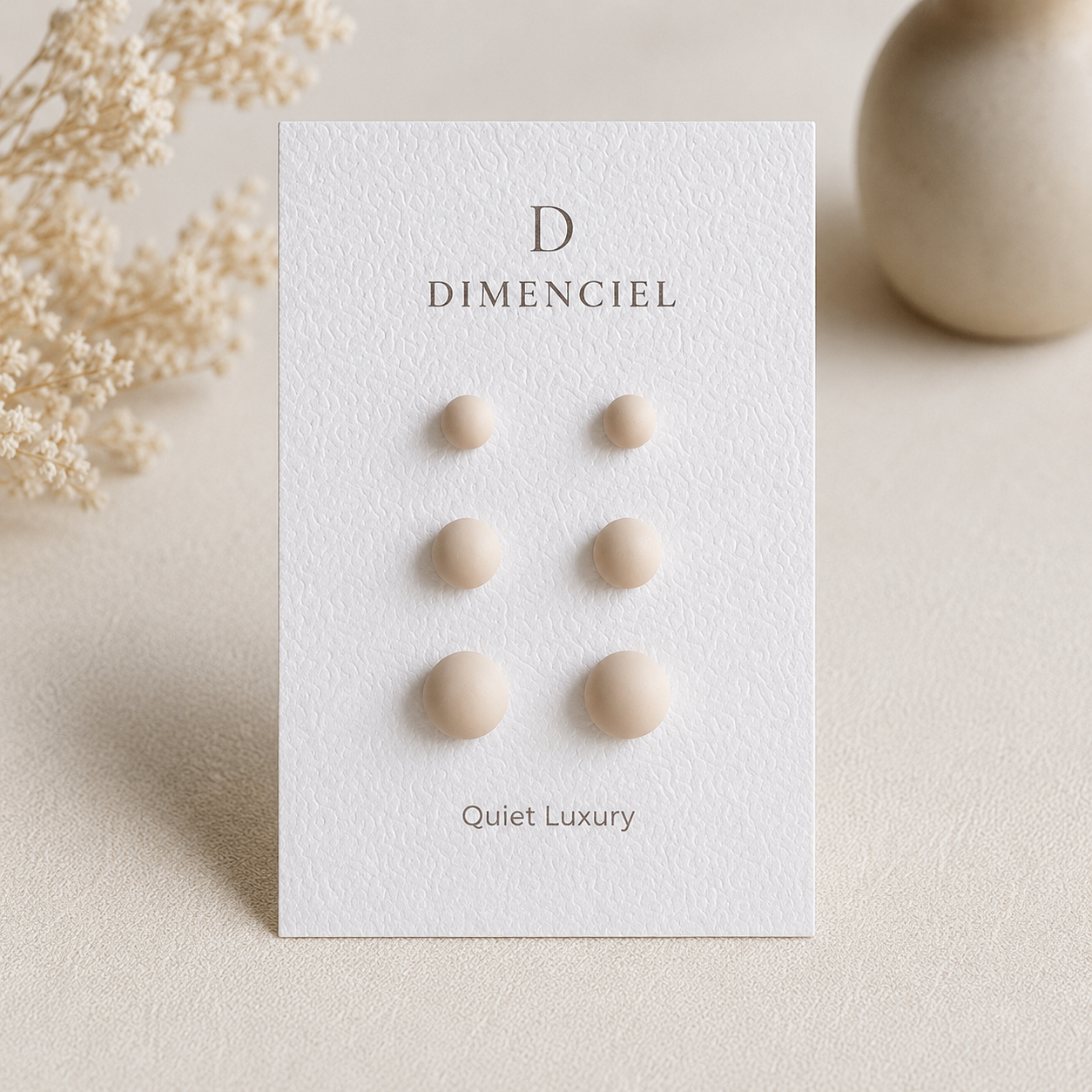 The Micro Dome Trio in Quiet Luxury | Half Sphere Ear Studs Set