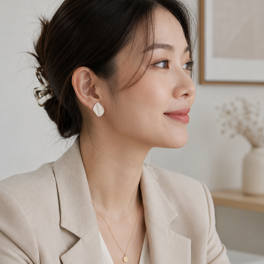 The Organic Pebble in Quiet Luxury | Pebble Ear Studs