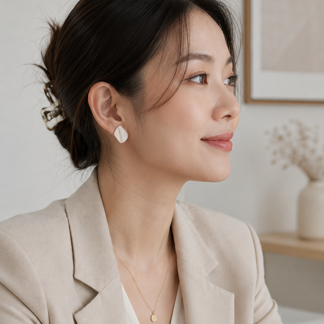 The Organic Pebble in Quiet Luxury | Pebble Ear Studs