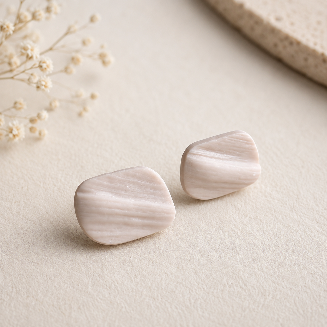 The Organic Pebble in Quiet Luxury | Pebble Ear Studs