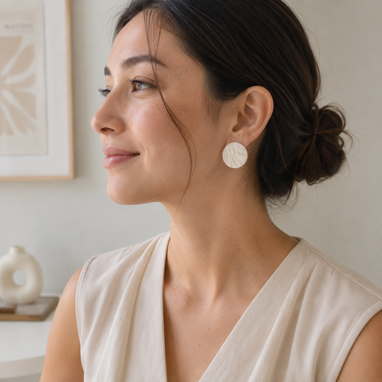 The Swirl Orb in Quiet Luxury | Circle Ear Studs