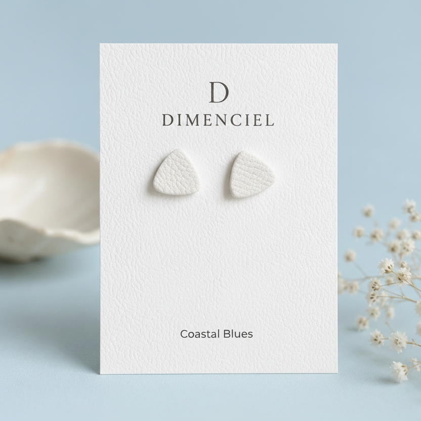 Coastal Blues Triangle Studs Set