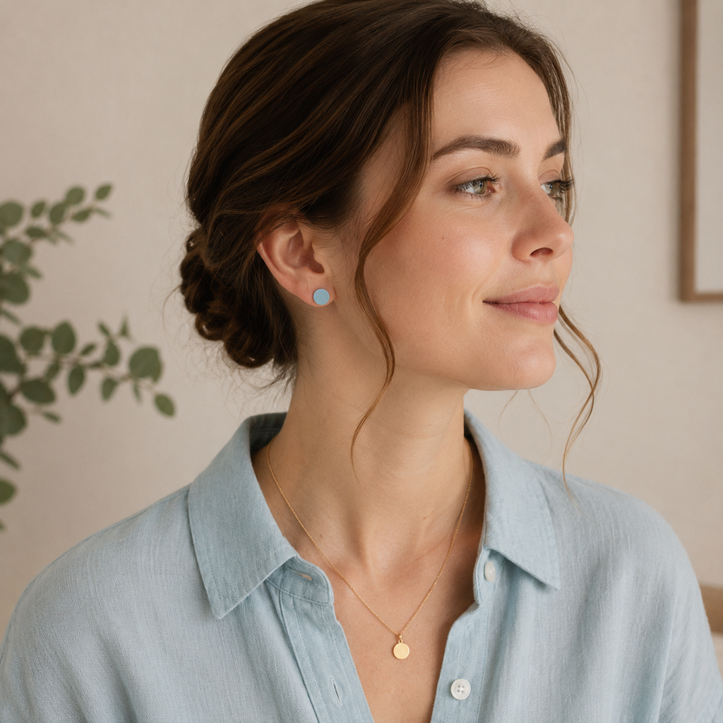 The Micro Orb Trio in Coastal Blues | Circle Studs Set
