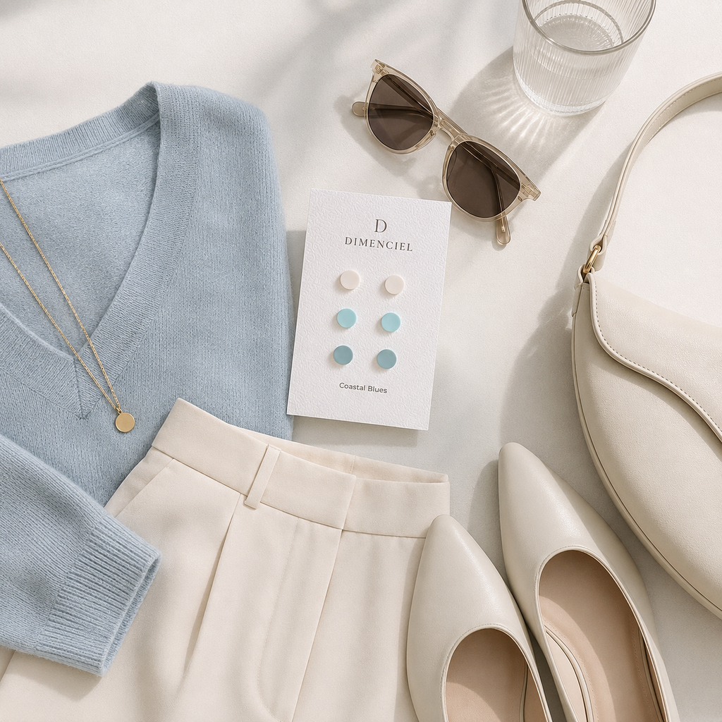 The Micro Orb Trio in Coastal Blues | Circle Studs Set
