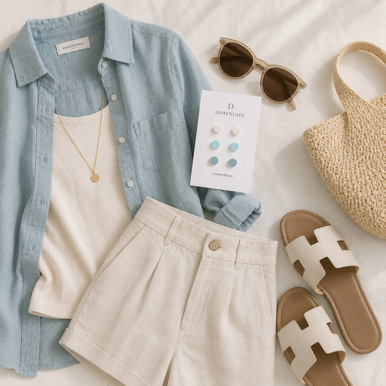 The Micro Orb Trio in Coastal Blues | Circle Studs Set