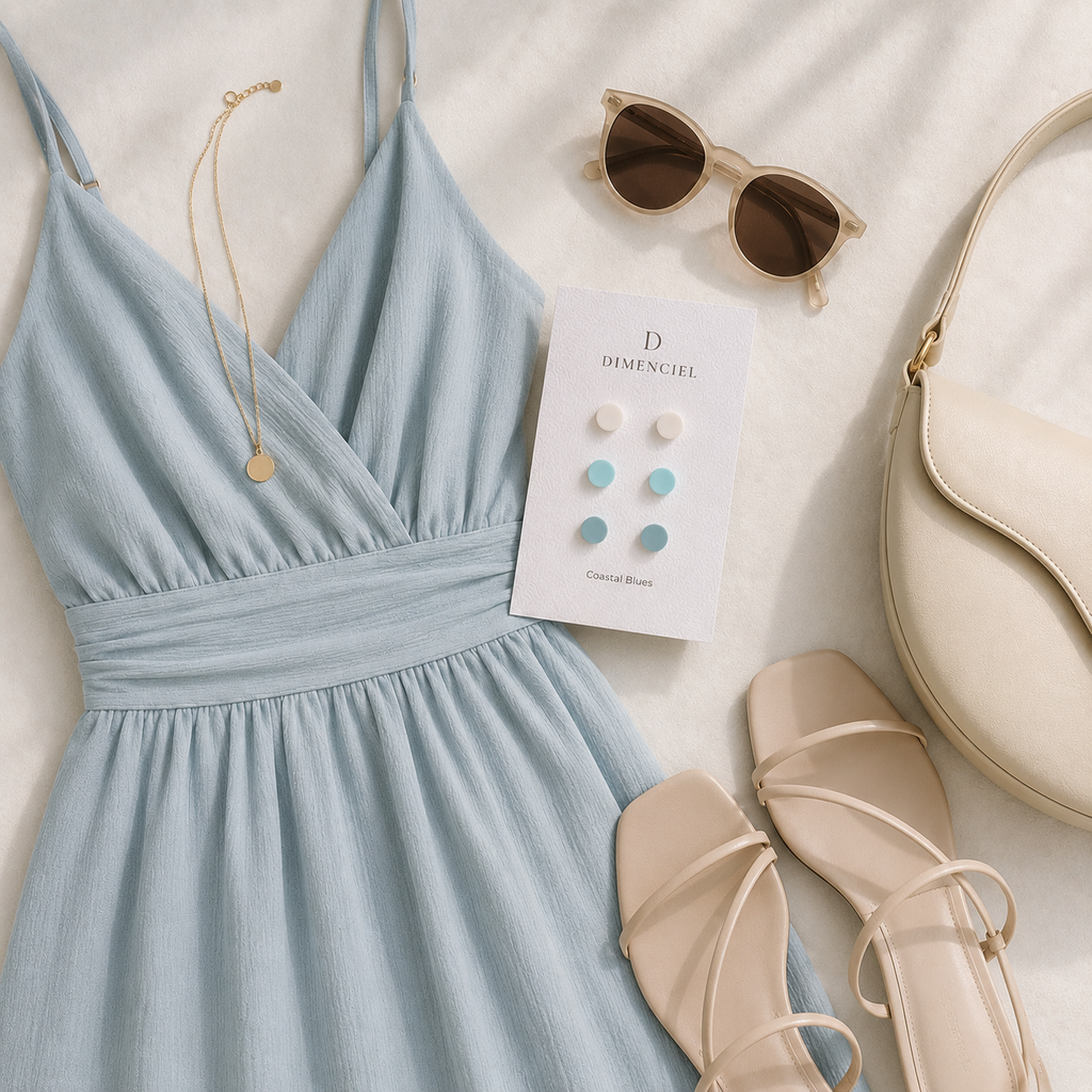 The Micro Orb Trio in Coastal Blues | Circle Studs Set