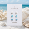 Coastal Blues Circle Studs Set