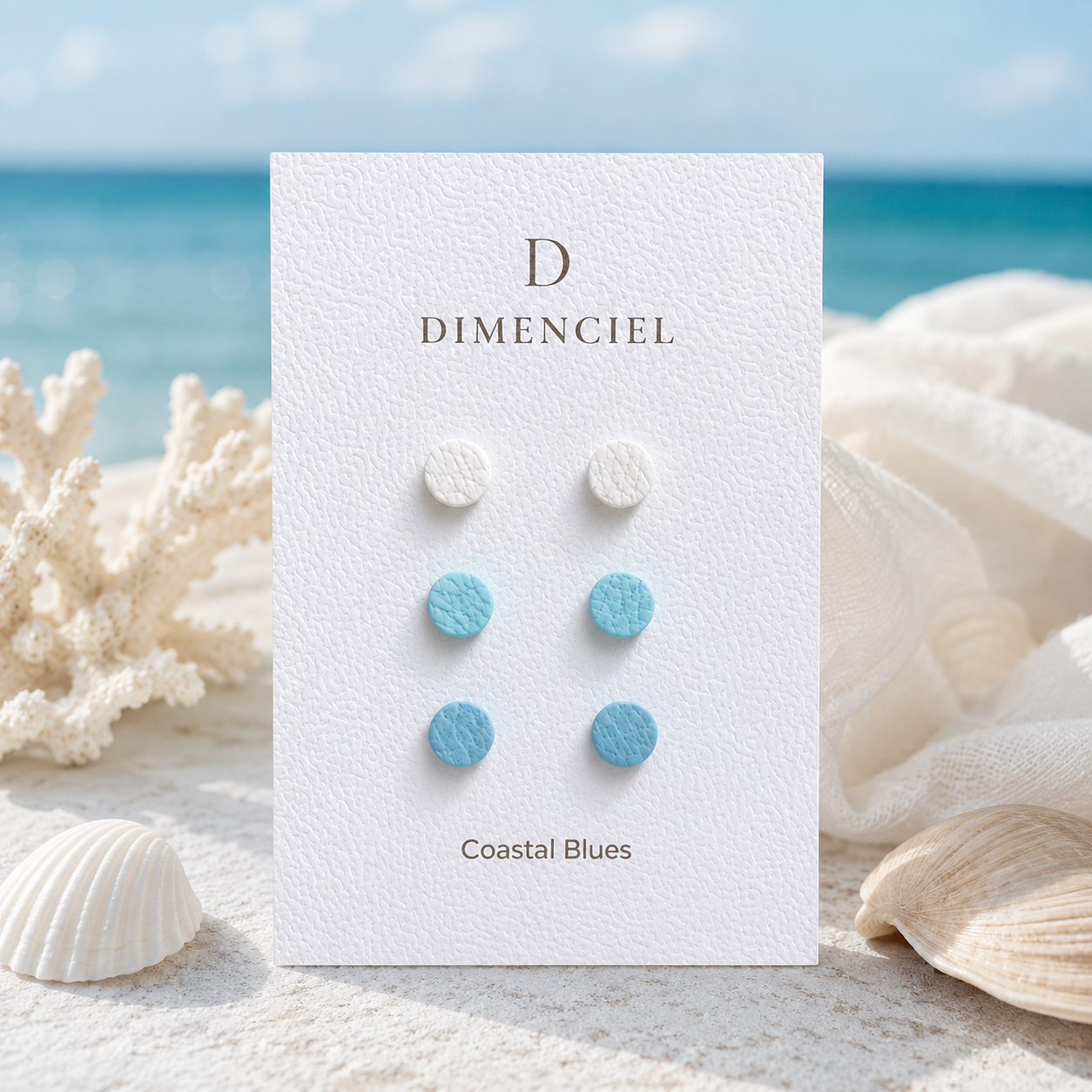 Coastal Blues Circle Studs Set