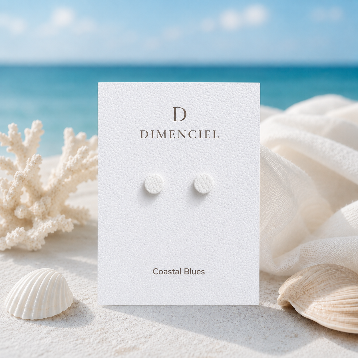 Coastal Blues Circle Studs Set