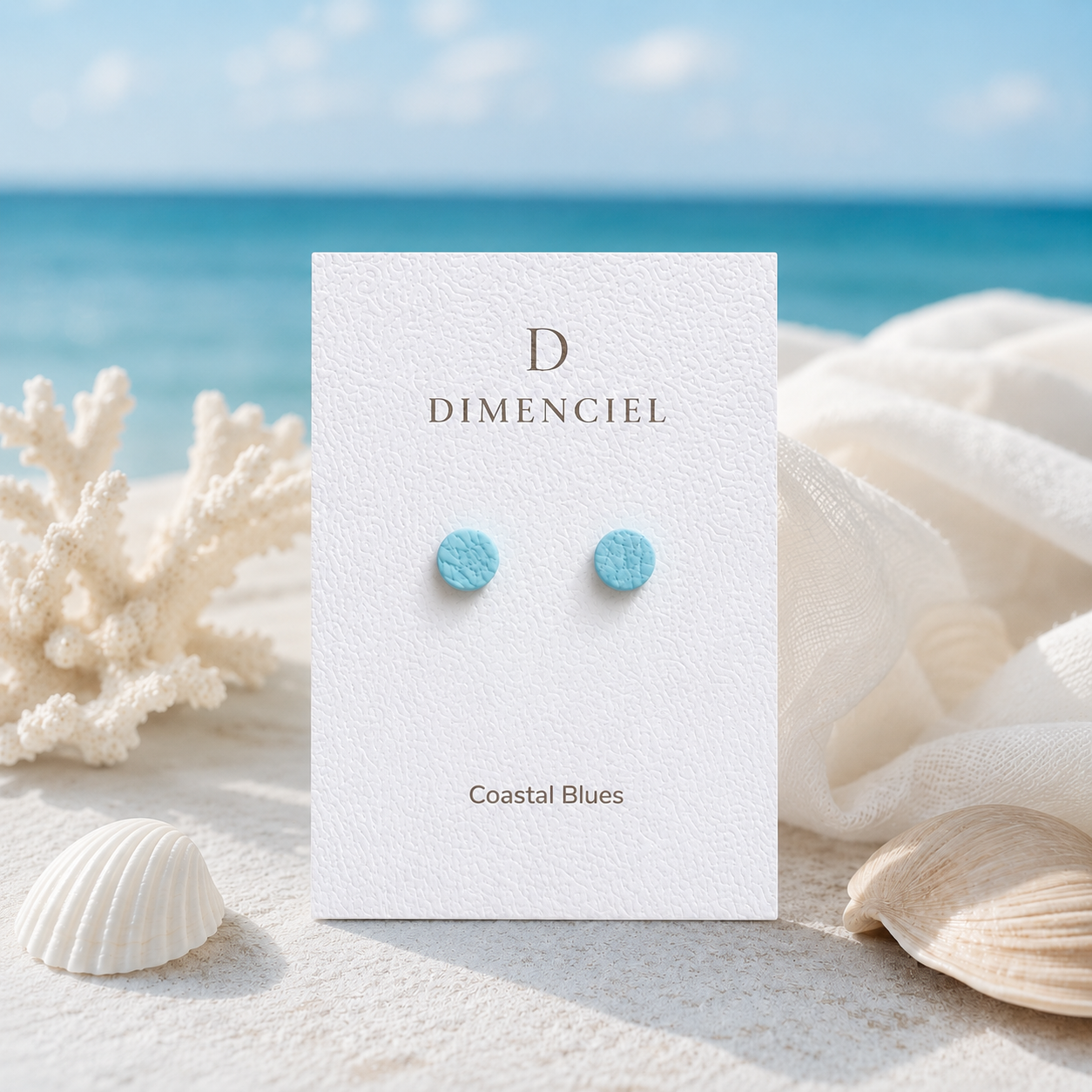Coastal Blues Circle Studs Set
