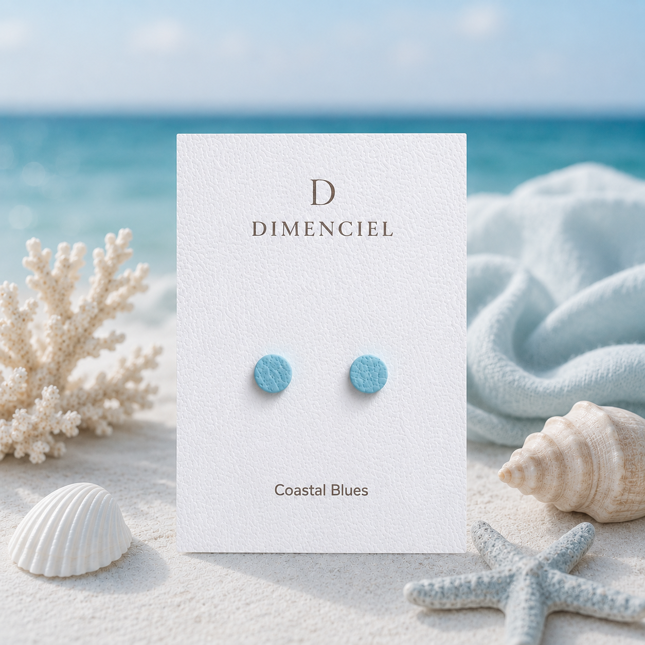 Coastal Blues Circle Studs Set