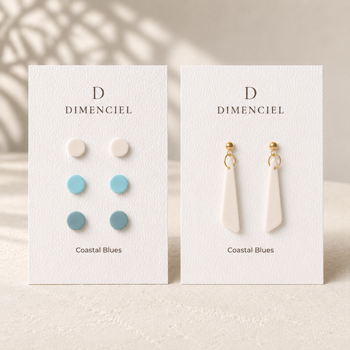 The Orb & Taper Edit in Coastal Blues | Bundle — Circle Studs Set & Drop Earrings