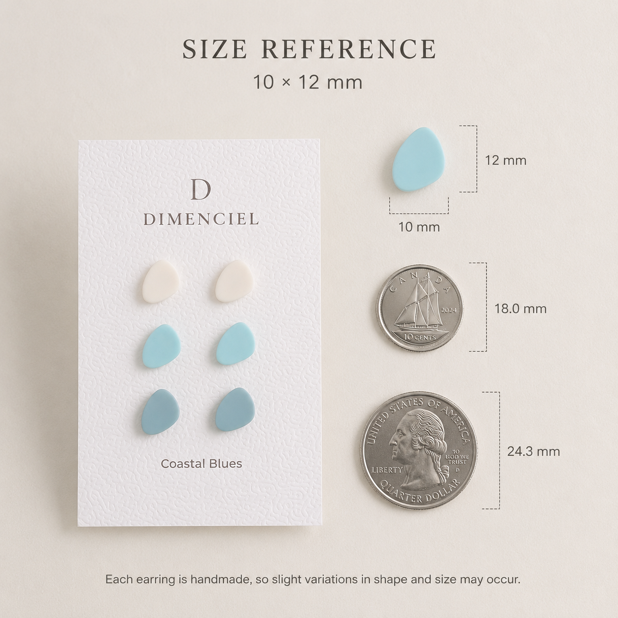 The Micro Pebble Trio in Coastal Blues | Pebble Stud Set