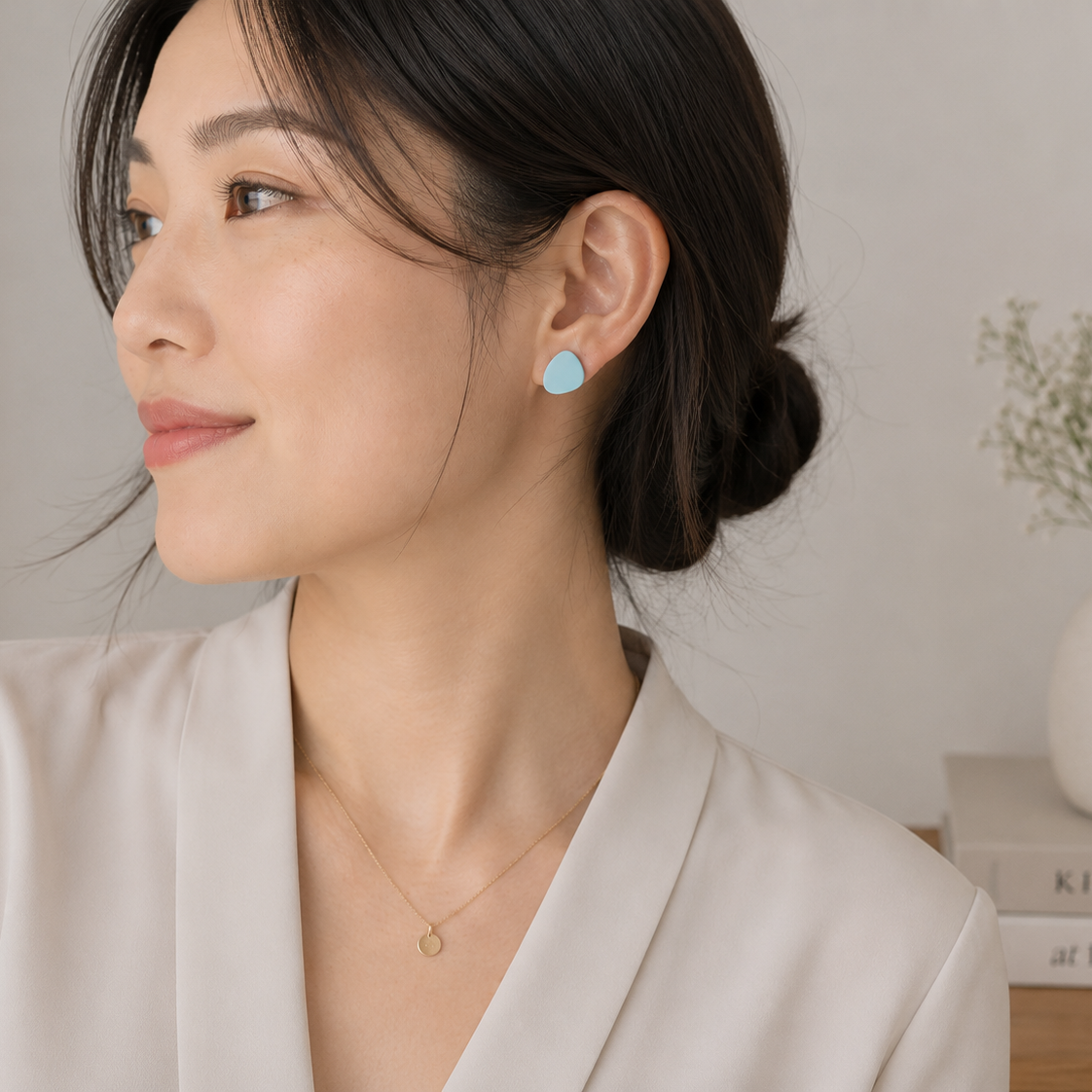The Pebble & Petal Edit in Coastal Blues | Bundle — Pebble Studs Set & Petal Drop Earrings