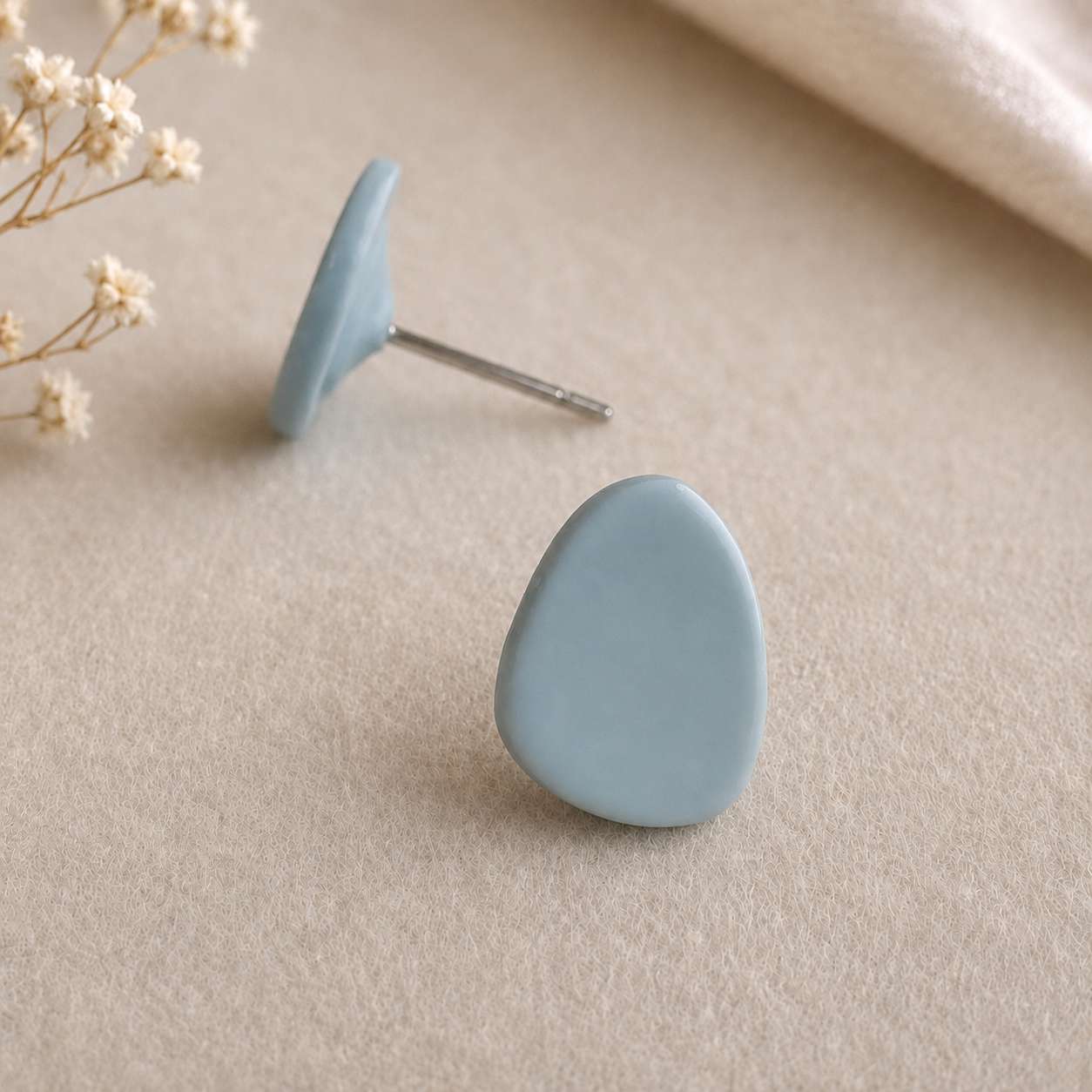 The Pebble & Petal Edit in Coastal Blues | Bundle — Pebble Studs Set & Petal Drop Earrings